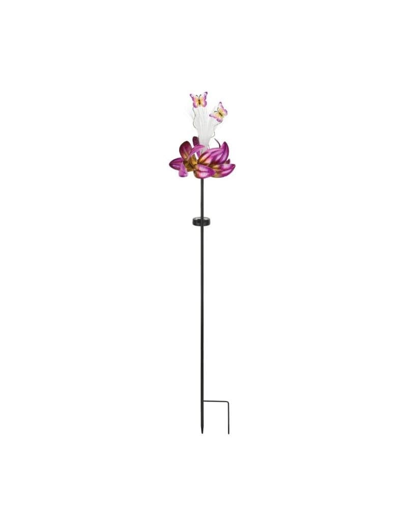 Sparkle Solar Spinner Stake - Pink Butterfly