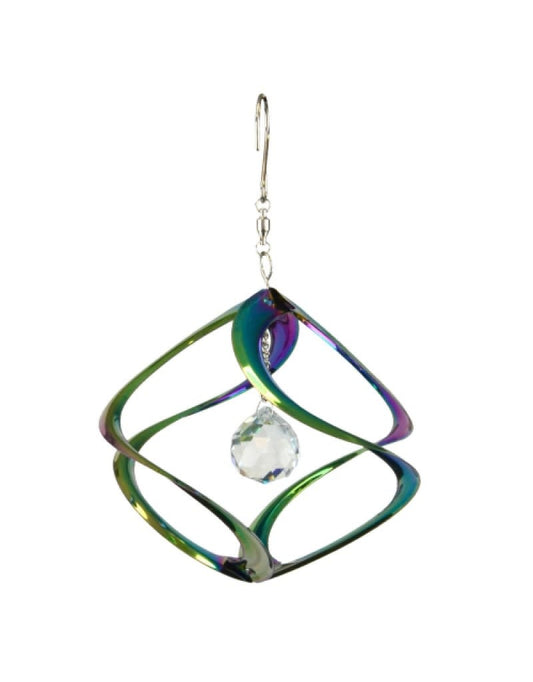 Hanging Helix - 11 Inch Rainbow with Crystal