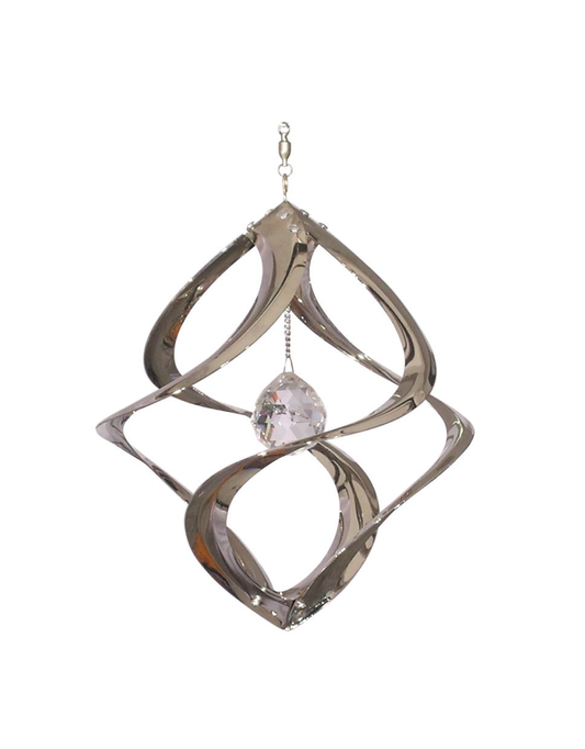 Hanging Helix - 11 Inch Chrome with Crystal