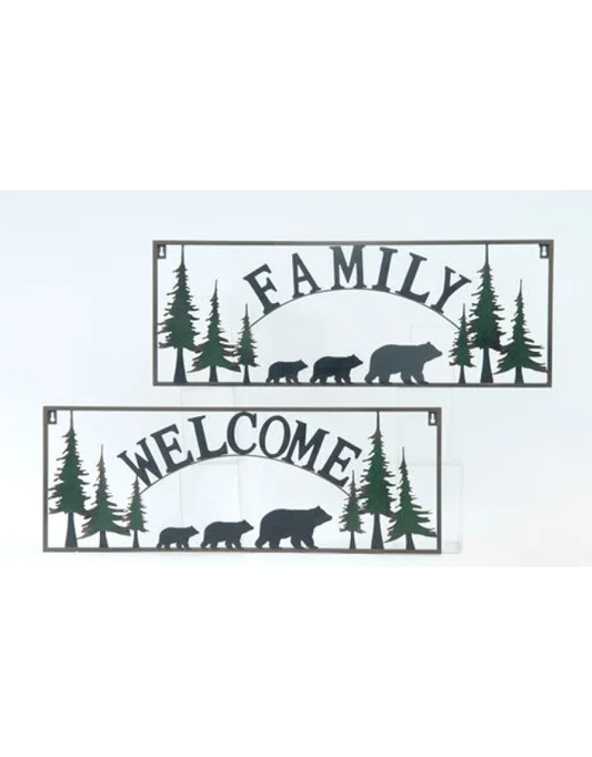 Wall Plaque - Rustic Bear Welcome