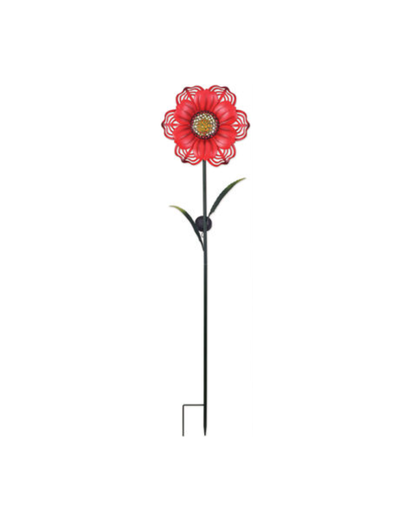 Red Flower Solar Stake