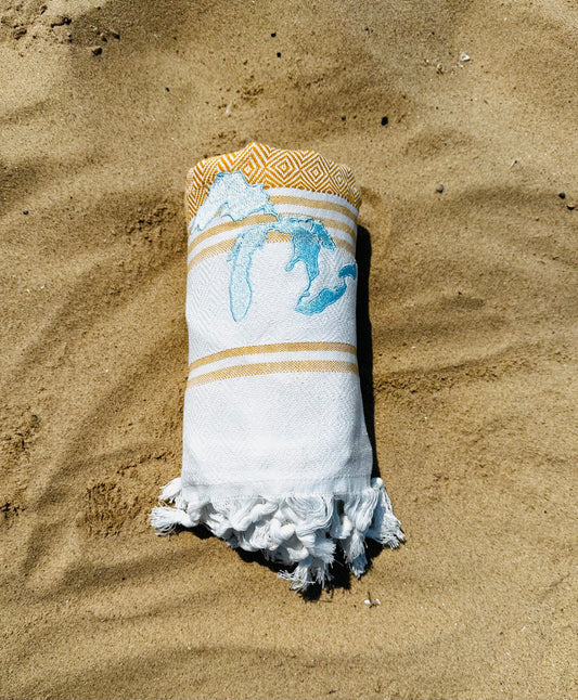 Michigan Beach & Travel Towel - Diamond Weave