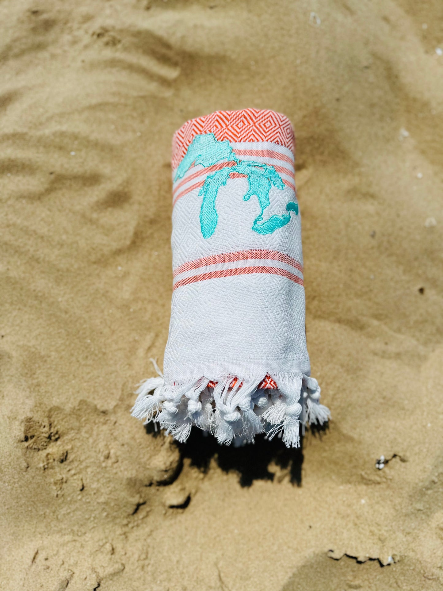Michigan Beach & Travel Towel - Diamond Weave