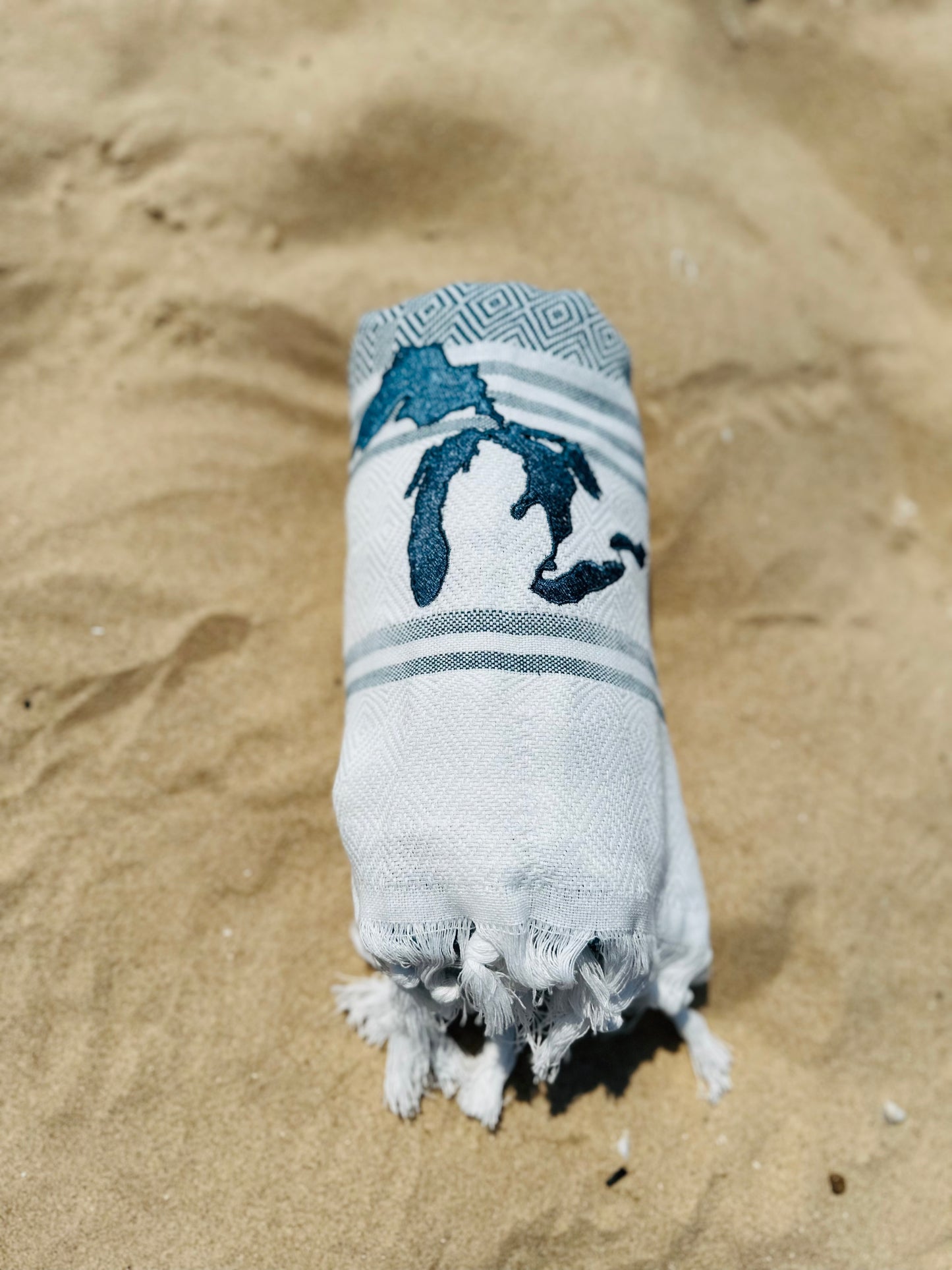 Michigan Beach & Travel Towel - Diamond Weave