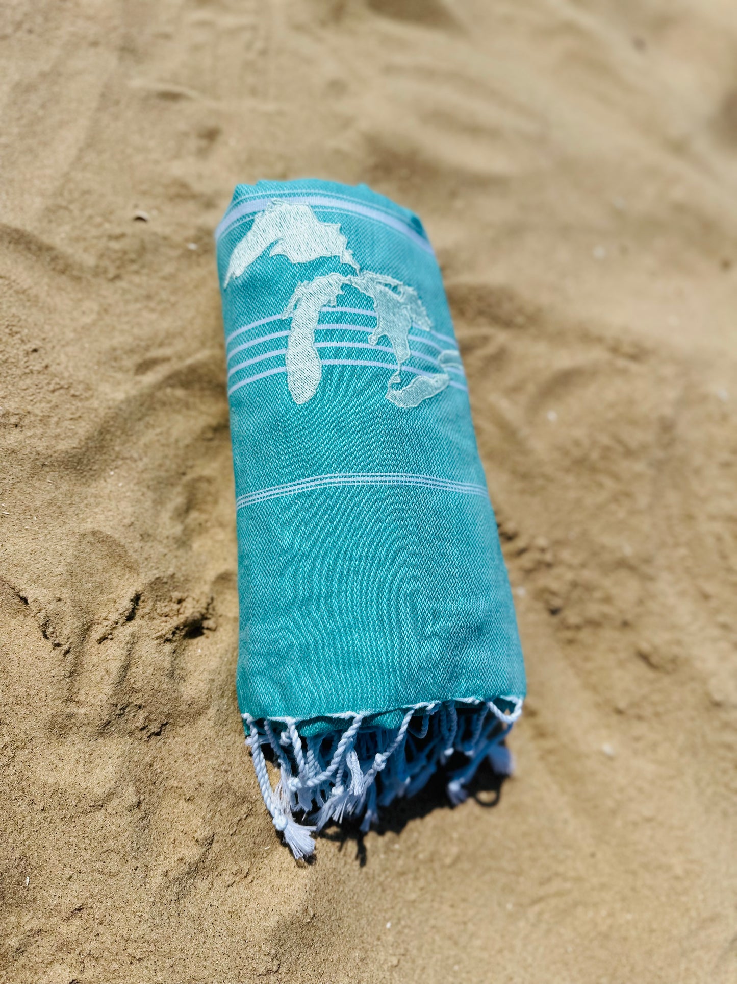 Michigan Beach & Travel Towel - Flat Weave