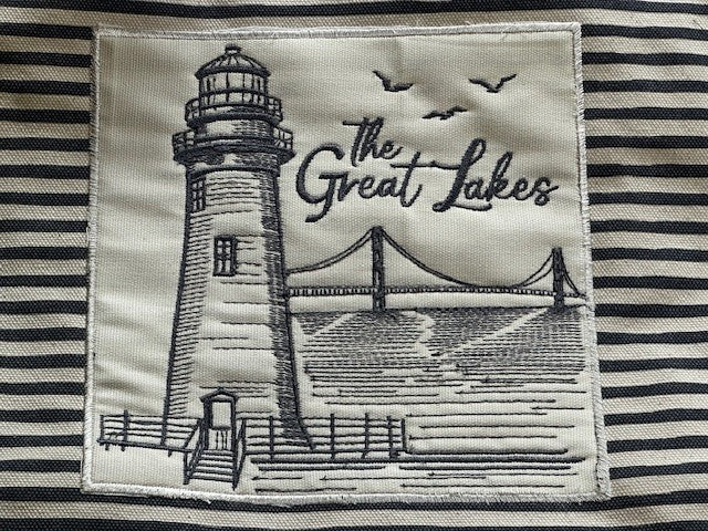 Striped Tote - Great Lakes Lighthouse