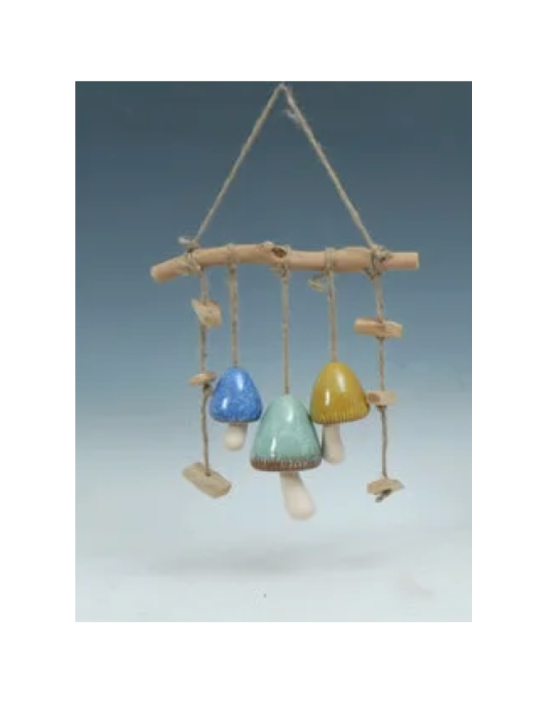 Mushroom Windchime - Blue Green Yellow
