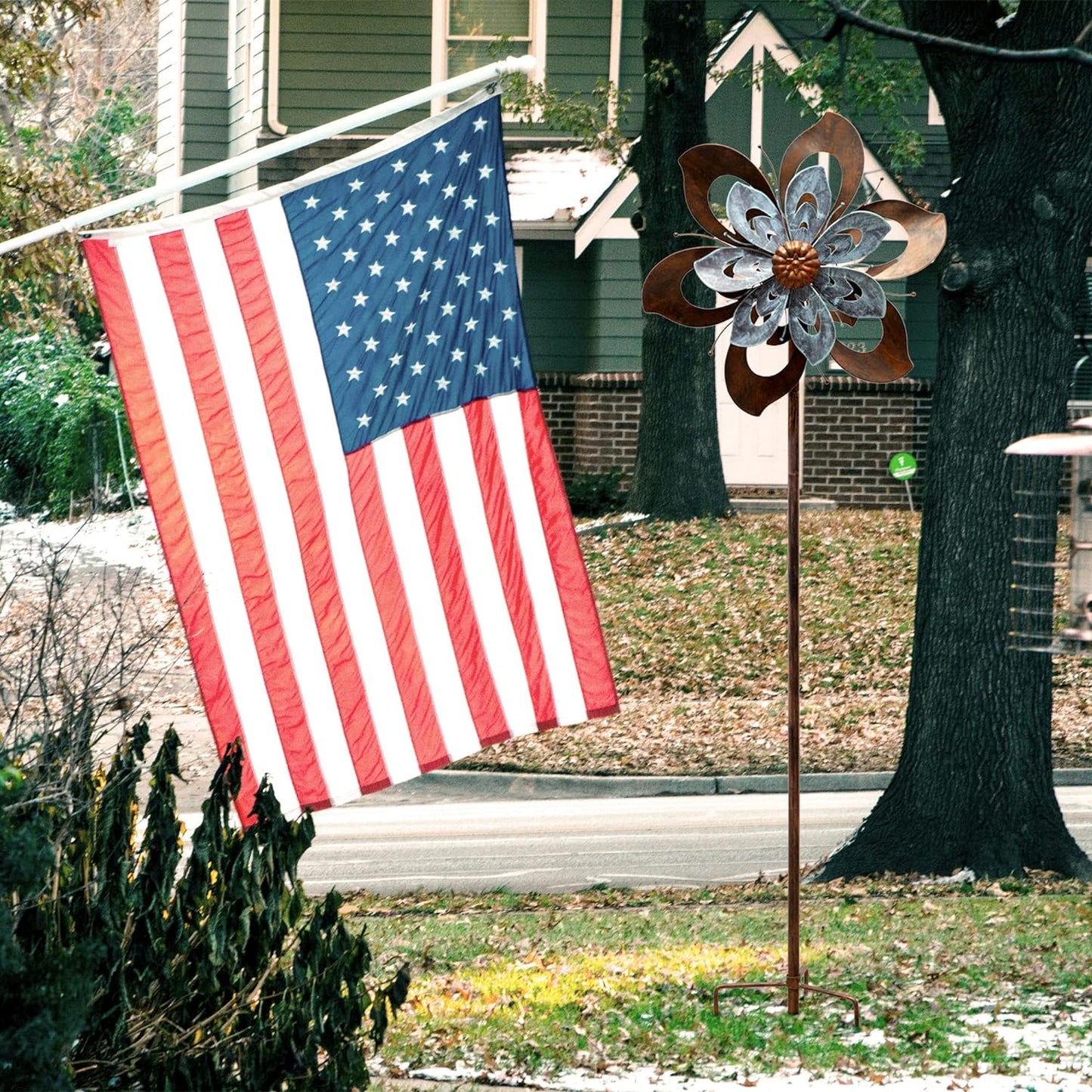 84" Patina Flower Wind Spinner 