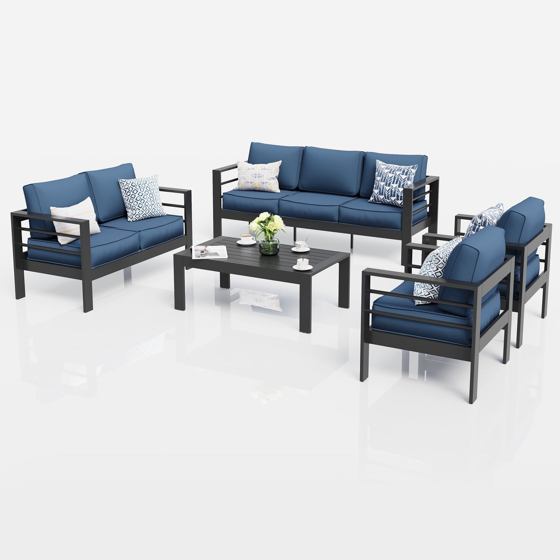 Aluminum Patio Furniture Set, Metal Patio Furniture Outdoor Couch, Aluminum Patio Chairs