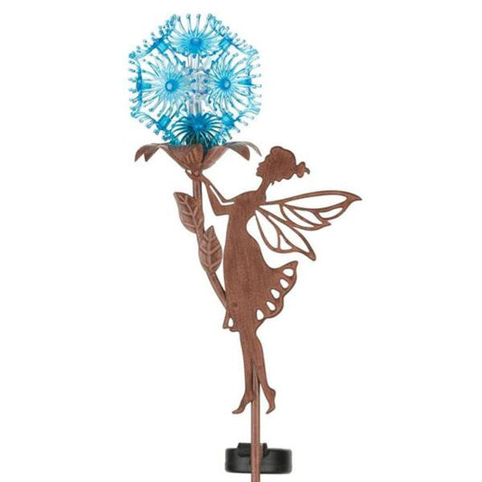Solar Stake - Blue Fairy with Dandelion