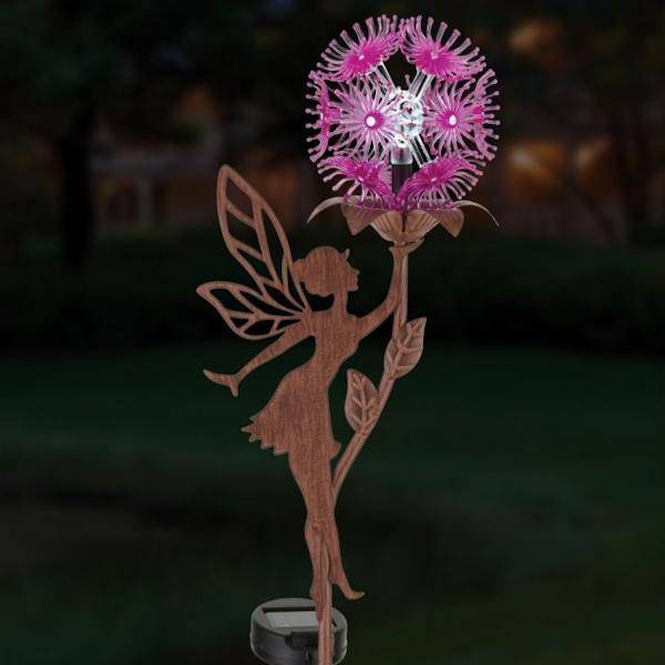 Solar Stake - Purple Fairy with Dandelion