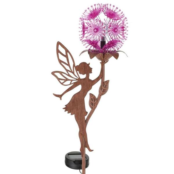 Solar Stake - Purple Fairy with Dandelion