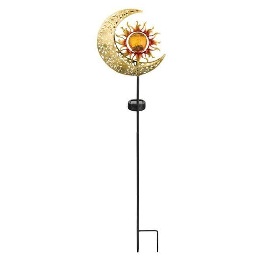 Solar Stake - Filigree Sun & Moon