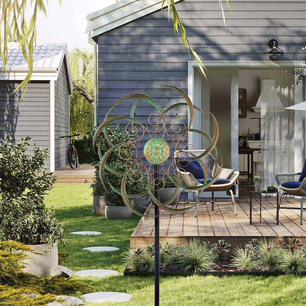 Large Outdoor Metal Wind Spinners, Kinetic Wind Sculpture Yard Art Wind Spinners for Patio, Lawn & Garden Decor(85 * 20 Inches)