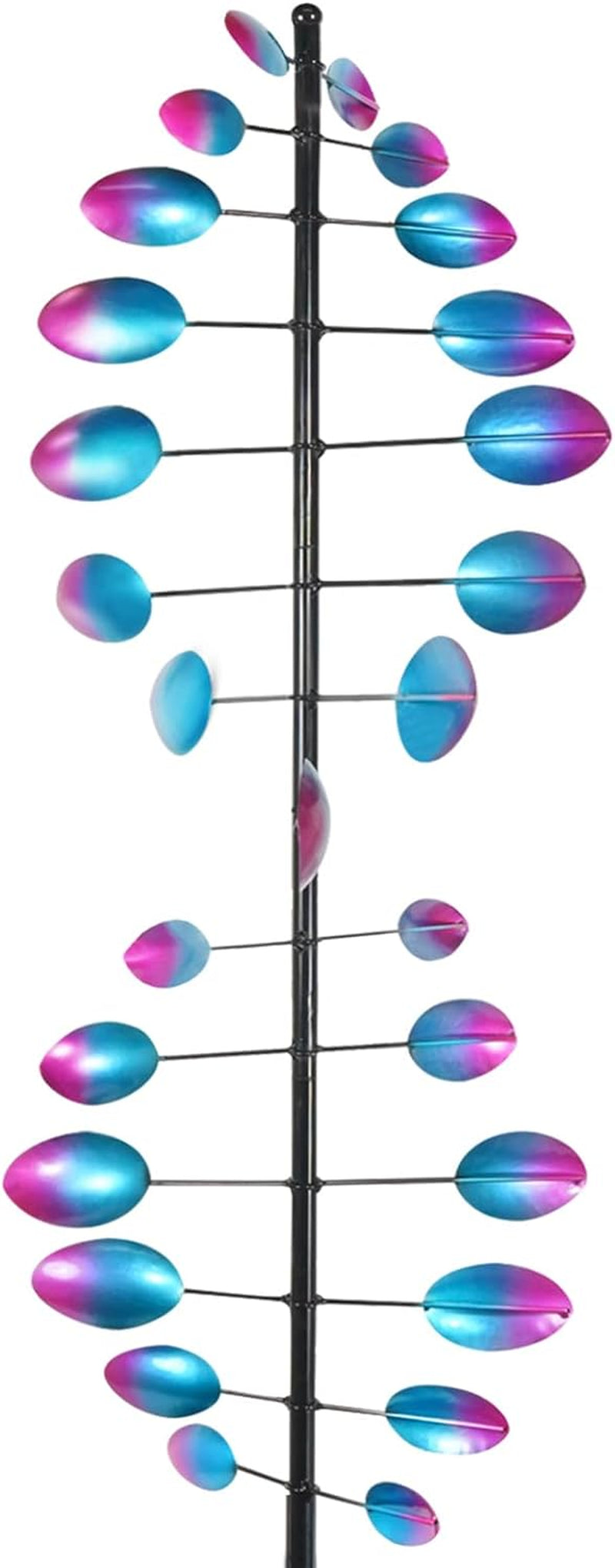 360° Outdoor Wind Sculpture, 90In Kinetic Wind Spinner with Metal Stake, Large Yard Art Decor for Patio, Lawn & Garden(90" H X 24" W)