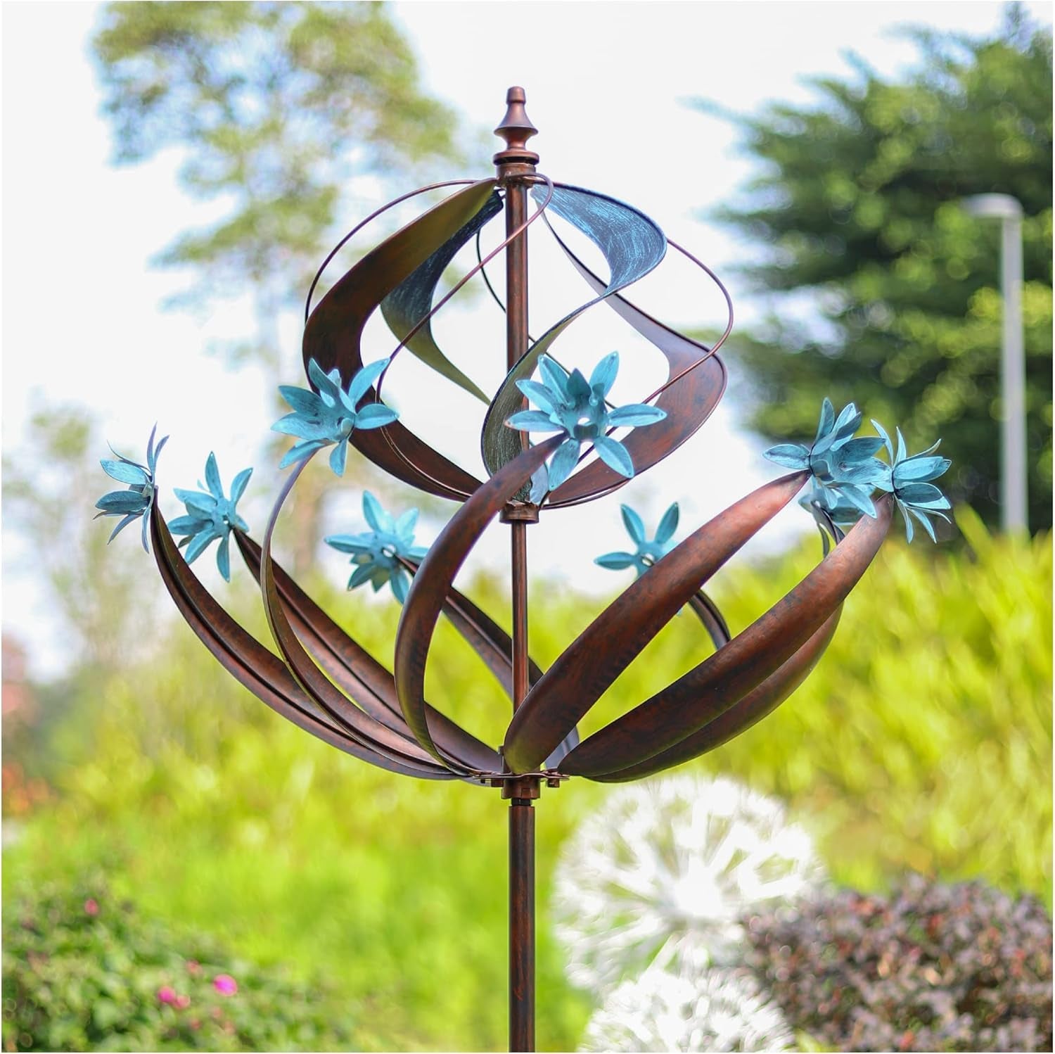 Outdoor Metal Wind Spinner for Yard Garden - Large Kinetic Wind Sculptures Spinners Outdoor Decoration, Gift for Birthday, Anniversary, Housewarming, Christmas (W26 X H86)