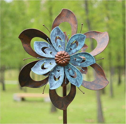 84" Patina Flower Wind Spinner 