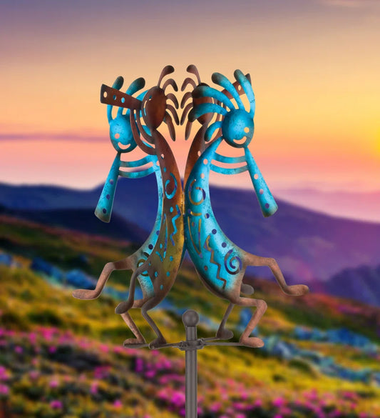 Kokopelli Wind Spinner Stake