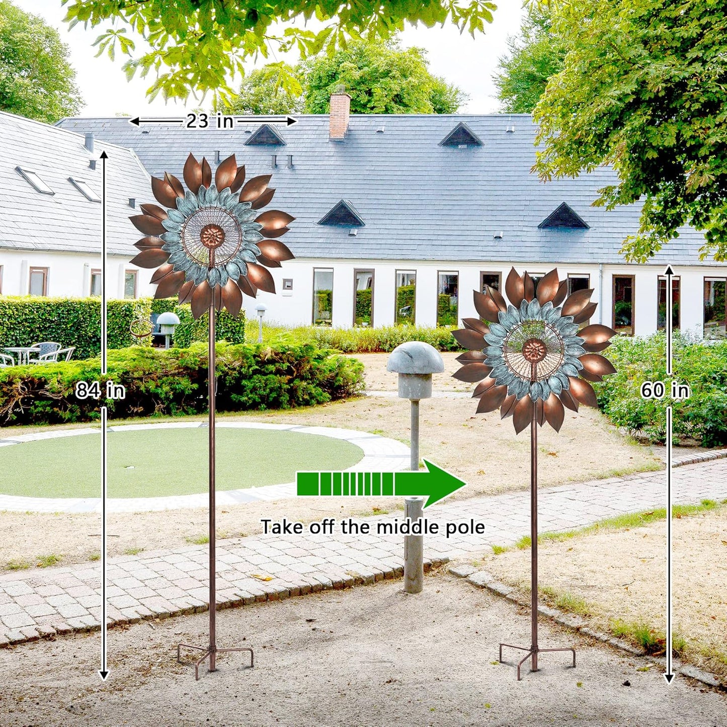 Wind Spinners for Yard Garden - Extra Large Wind Spinners Outdoor Metal, Garden Windmills Decor for outside (84" Height)