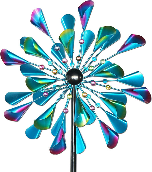 Yard Large Wind Spinners Outdoor - 72In Yard Wind Spinner & Sculpture for Outdoor Yard Patio Lawn Garden Clearance, Double Wind Spinners with Metal Stake, Yard Decor