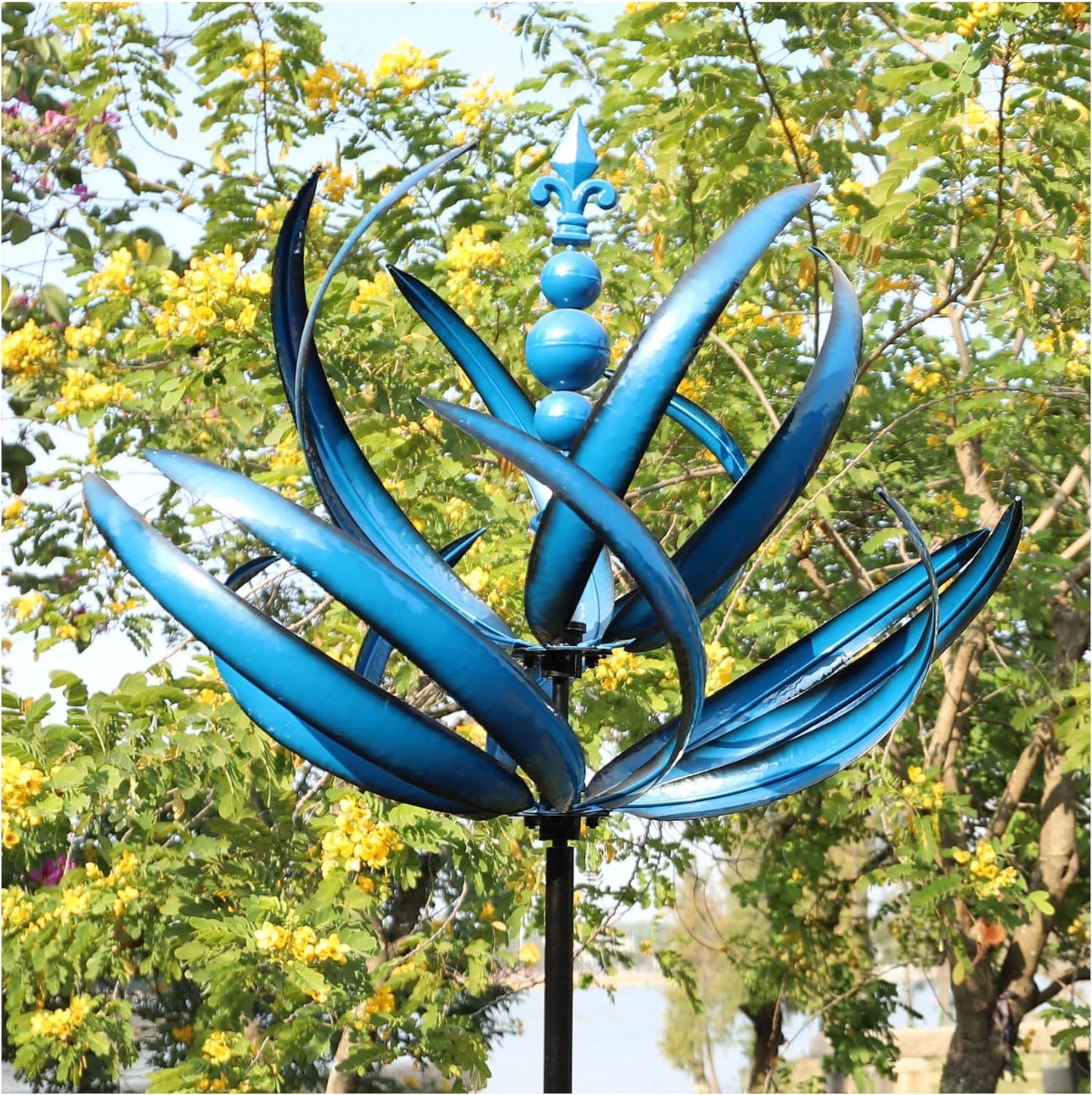 Wind Spinner for Yard and Garden - Large Metal Kinetic Wind Sculptures, Yard Art Outdoor Decor (27 X 91 Inches)