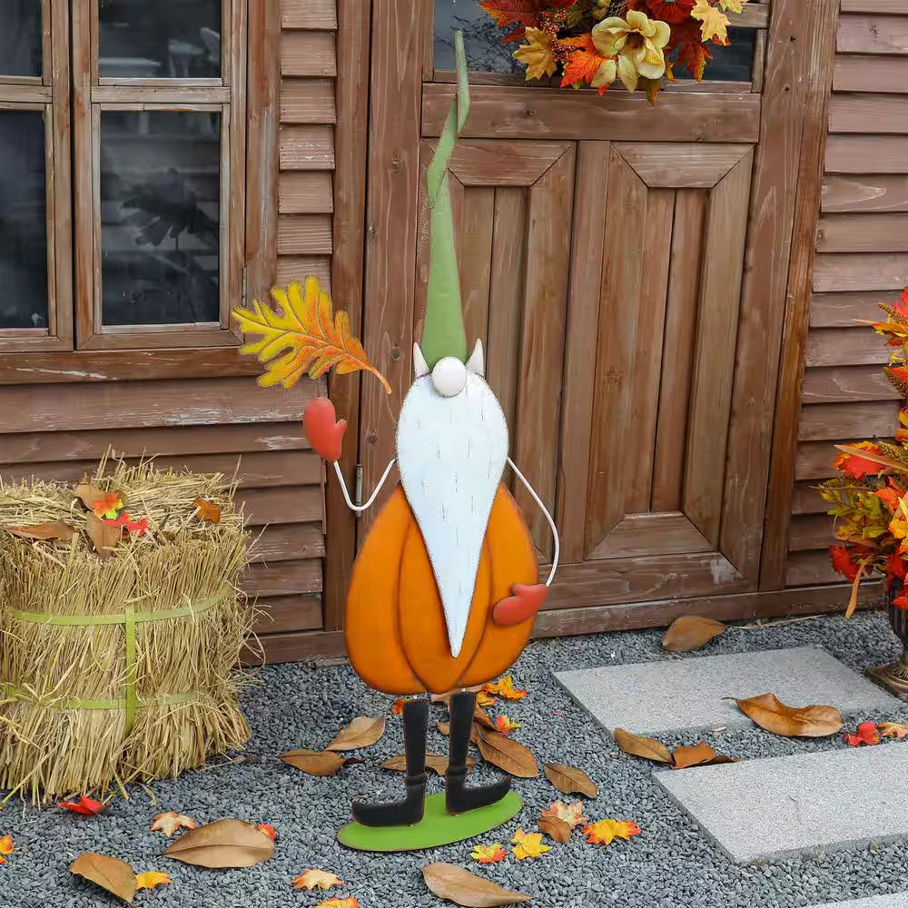 48 In. H Fall Metal Gnome Standing Decor(Kd)