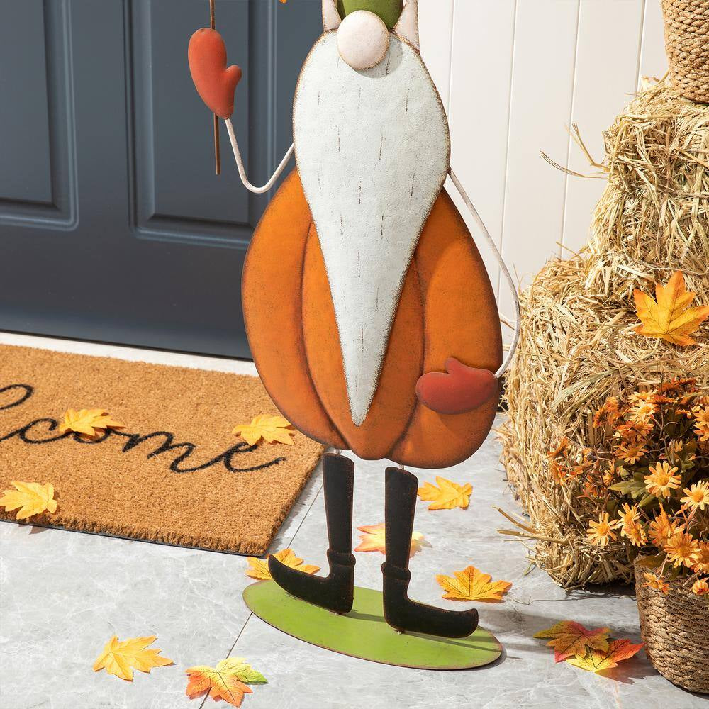 48 In. H Fall Metal Gnome Standing Decor(Kd)