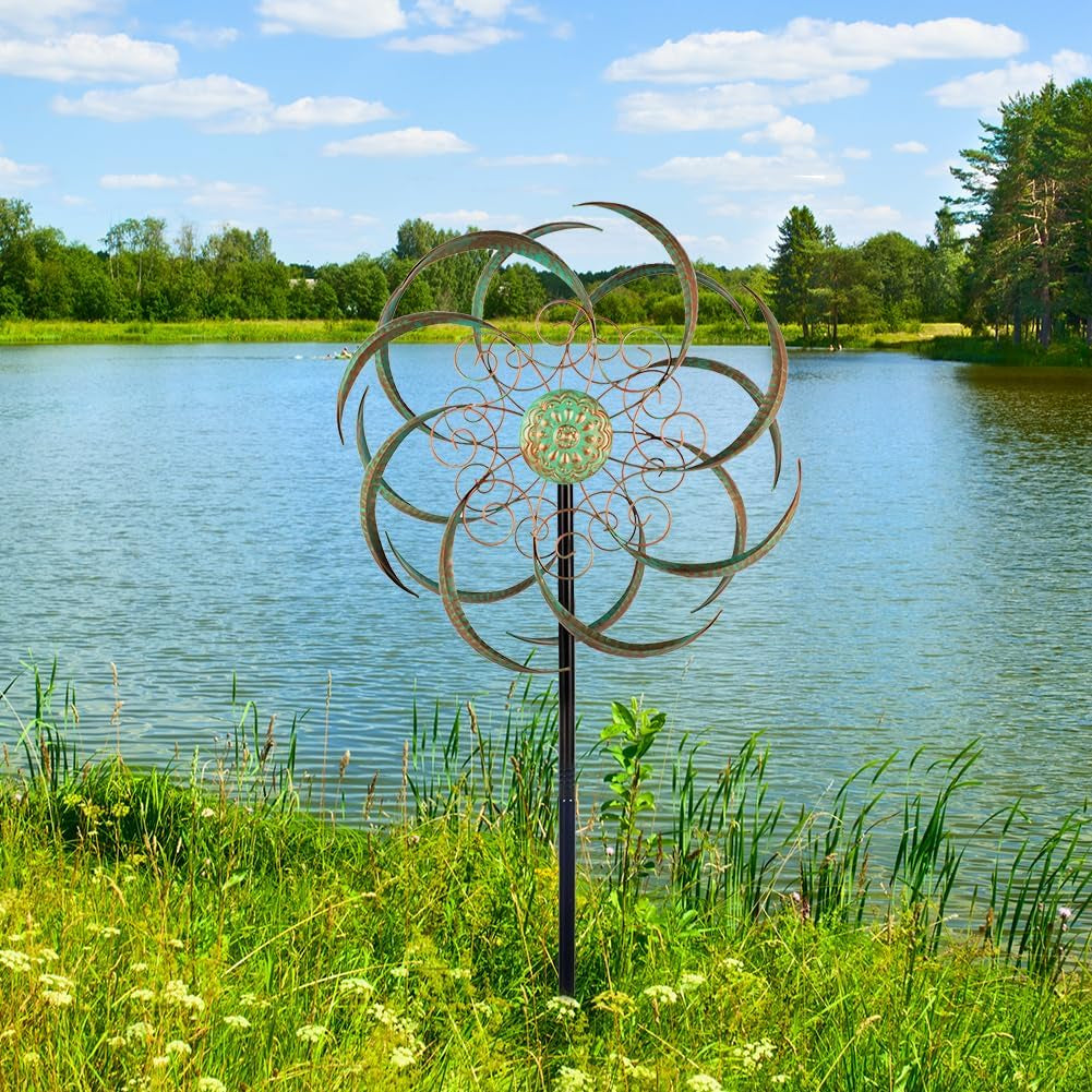 Large Outdoor Metal Wind Spinners, Kinetic Wind Sculpture Yard Art Wind Spinners for Patio, Lawn & Garden Decor(85 * 20 Inches)