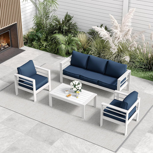 Aluminum Patio Furniture Set, Metal Patio Furniture Outdoor Couch, Aluminum Patio Chairs