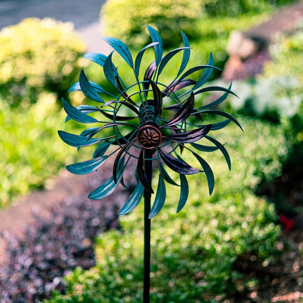 360° Outdoor Wind Spinner, Wind Sculpture Spinner with Metal Stake, Yard Art Decor for Patio, Lawn & Garden 63 * 13