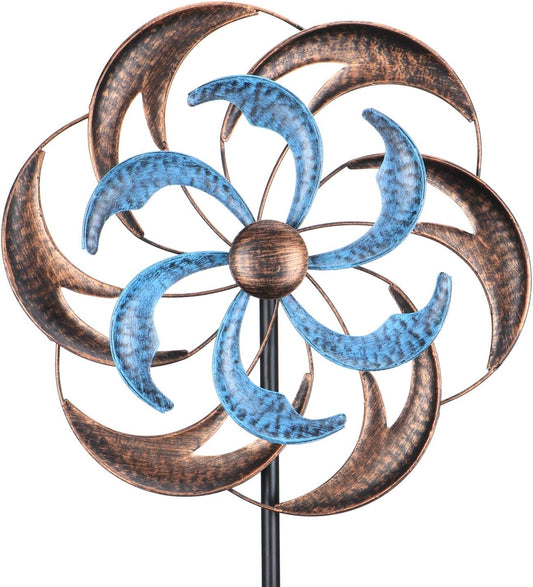 Wind Spinner Outdoor Garden Decor - 4.8 FT Kinetic Wind Sculpture Metal Windmill for Outdoor Yard Patio Lawn & Garden