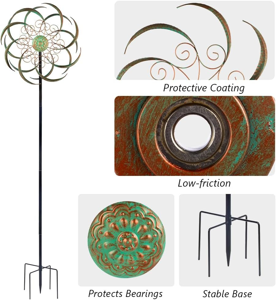 Large Outdoor Metal Wind Spinners, Kinetic Wind Sculpture Yard Art Wind Spinners for Patio, Lawn & Garden Decor(85 * 20 Inches)