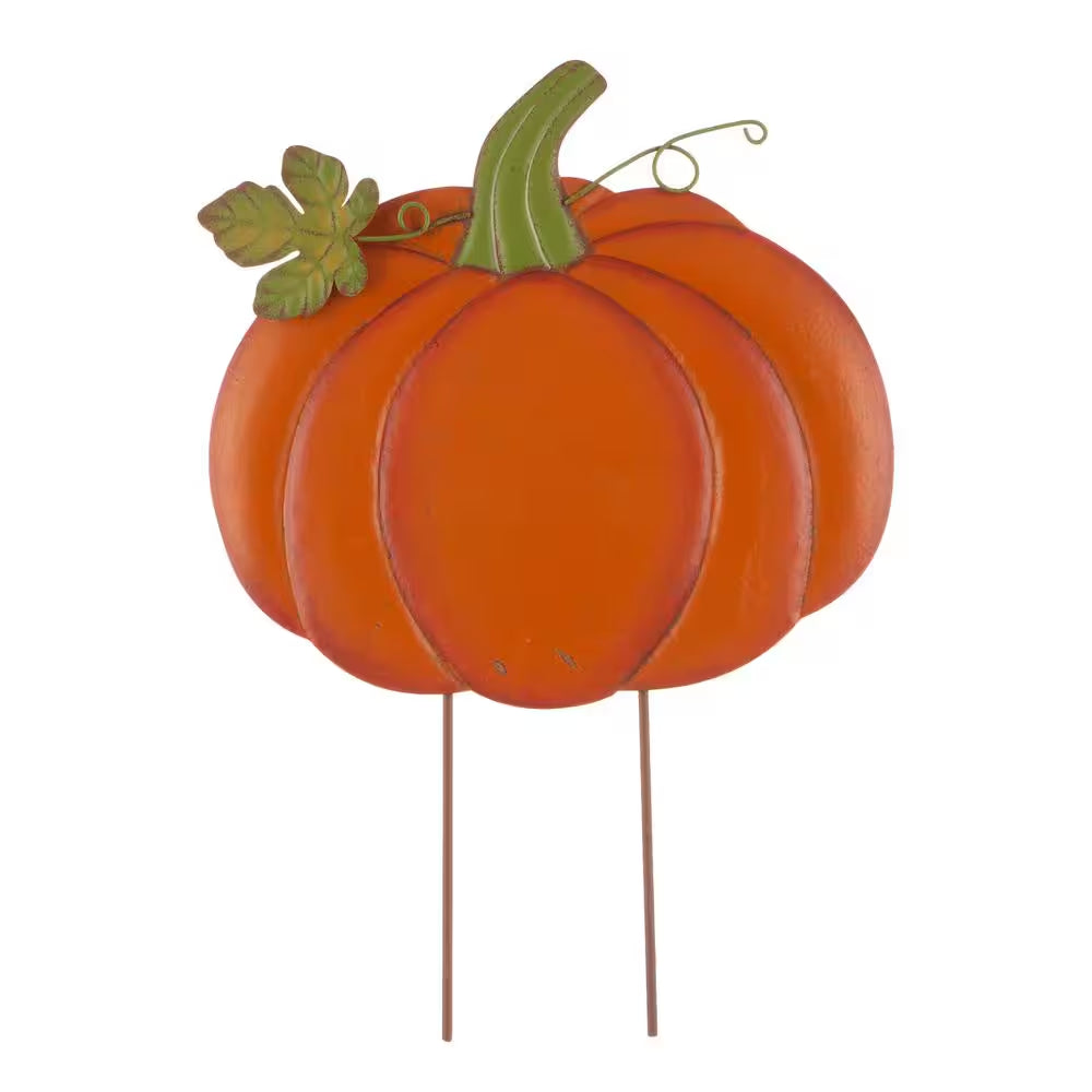 42 In. H 3-In-1 Metal Pumpkin Yard Stake or Hanging Decor (KD, 2-Function)