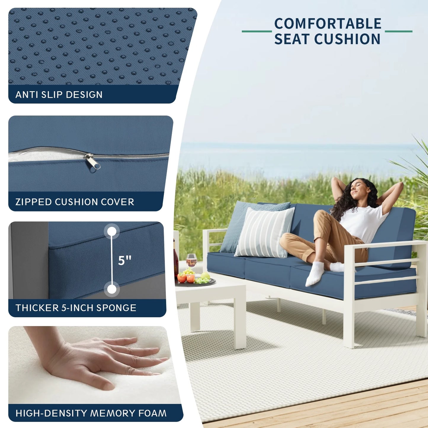 Aluminum Patio Furniture Set, Metal Patio Furniture Outdoor Couch, Aluminum Patio Chairs