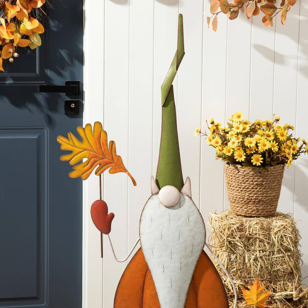 48 In. H Fall Metal Gnome Standing Decor(Kd)