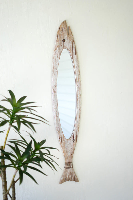 Mirror - Carved Wooden Fish