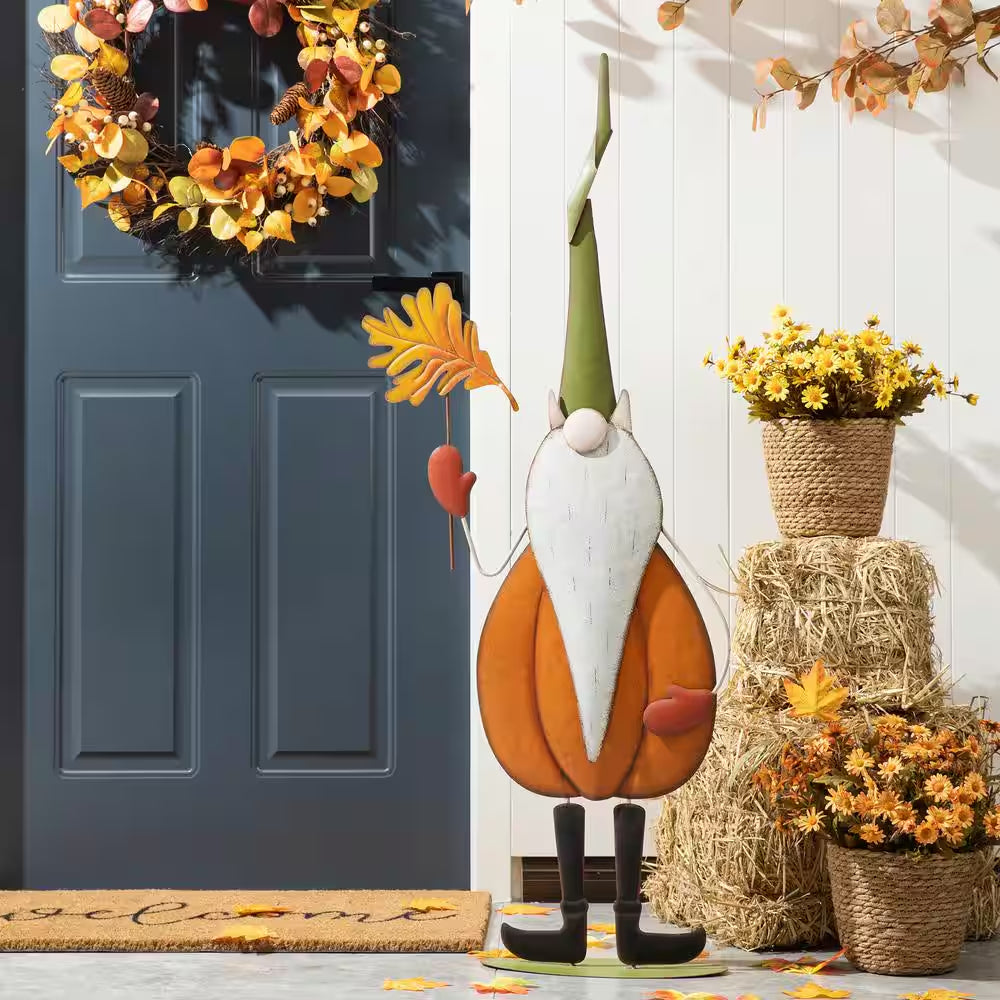 48 In. H Fall Metal Gnome Standing Decor(Kd)