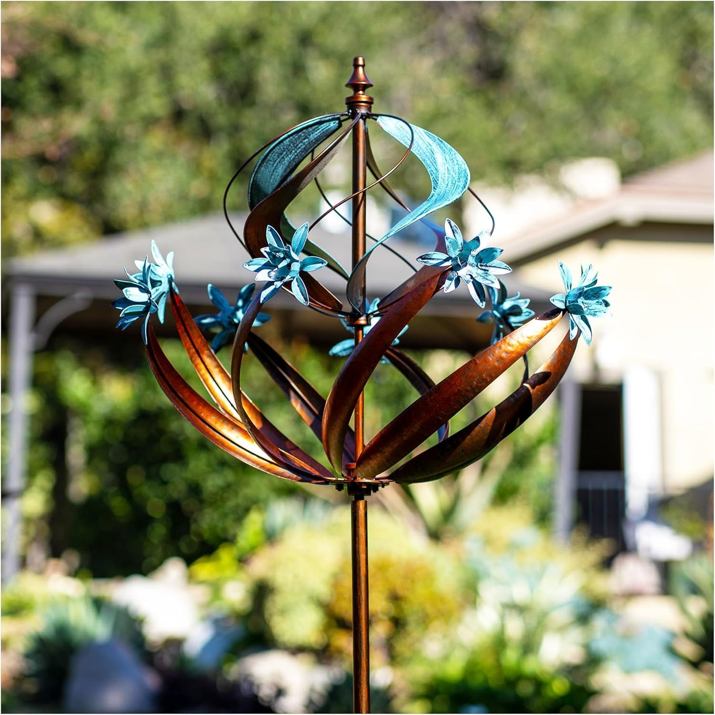 Outdoor Metal Wind Spinner for Yard Garden - Large Kinetic Wind Sculptures Spinners Outdoor Decoration, Gift for Birthday, Anniversary, Housewarming, Christmas (W26 X H86)