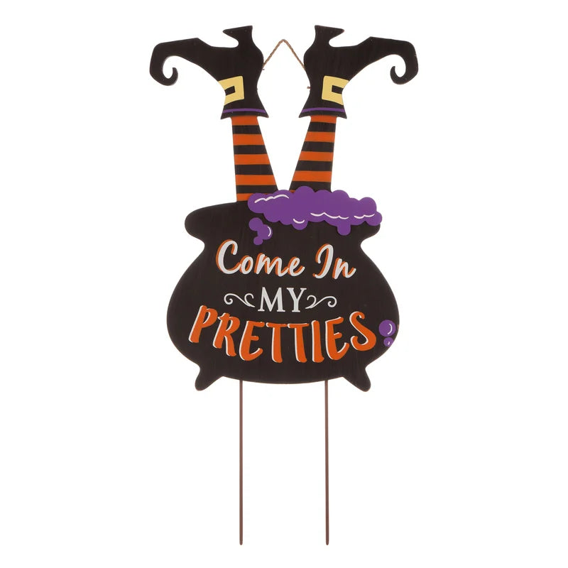 Halloween Wooden Witch Garden Stake