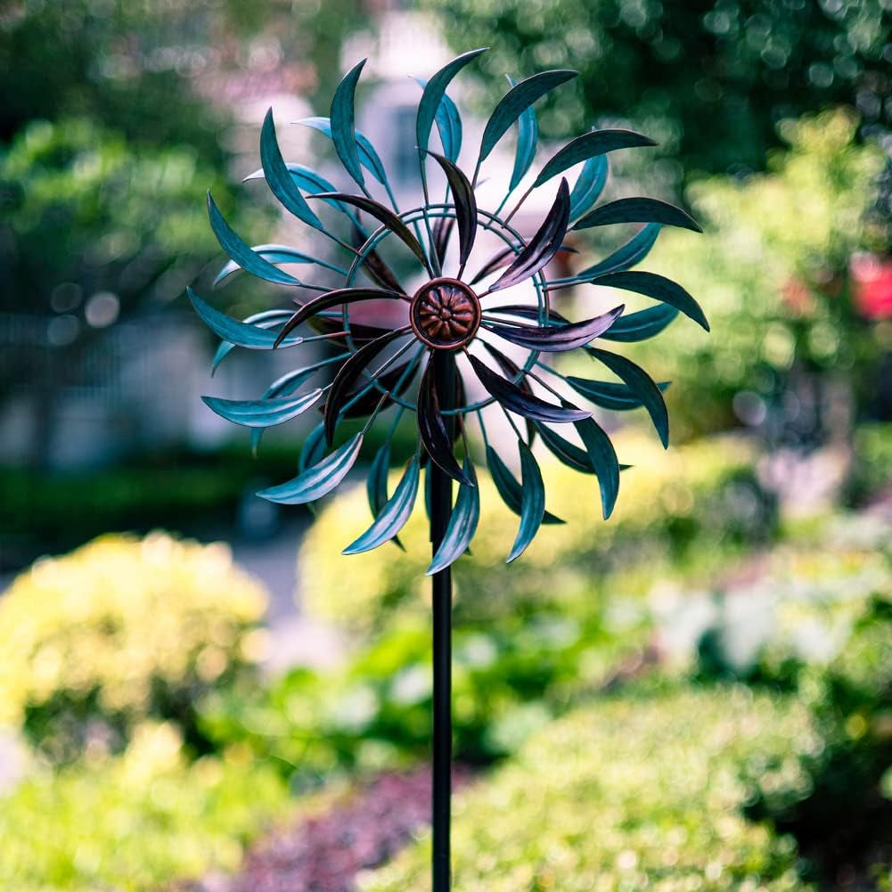 360° Outdoor Wind Spinner, Wind Sculpture Spinner with Metal Stake, Yard Art Decor for Patio, Lawn & Garden 63 * 13