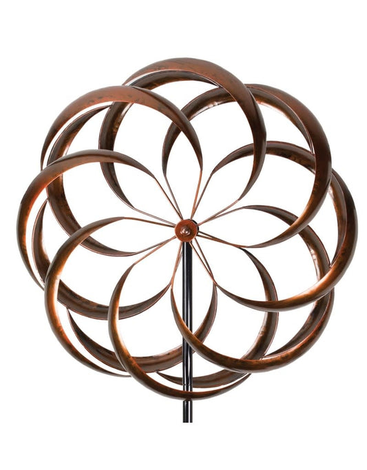 Kinetic Wind Spinner Stake - Bronze Bloom